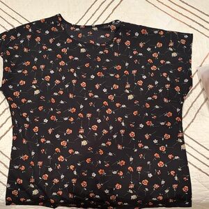 Floral Black Top